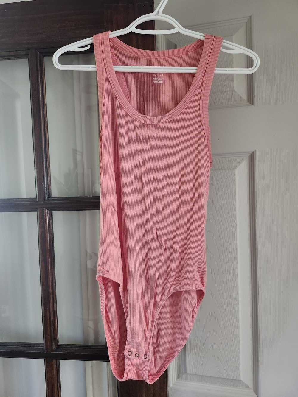 aerie Pink Ribbed Tank Bodysuit